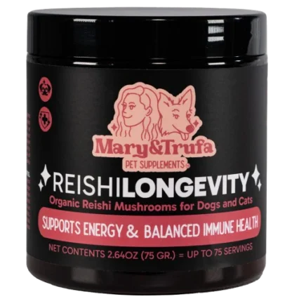 Mary&Trufa Reishi Longevity 75 g. Regula y Refuerza el Sistema Inmune. Apoyo mascotas senior.