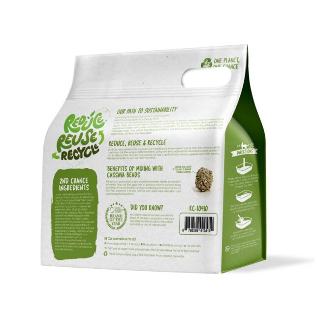 Kit Cat Arena Eco 2nd Chance - Hojas de Te Verde, Guisante y Yuca 2.5KG - Imagen 3