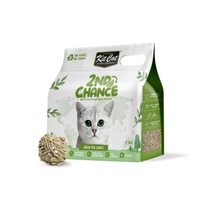 Kit Cat Arena Eco 2nd Chance - Hojas de Te Verde, Guisante y Yuca 2.5KG - Imagen 2