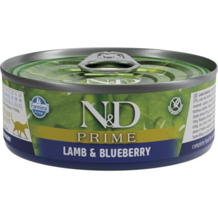 N&D CAT PRIME ADULT CORDERO & ARANDANO 70GR