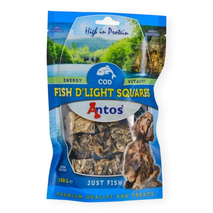 Cubos de Bacalao 100% para Perros Antos – Snack Natural Deshidratado (100 g)