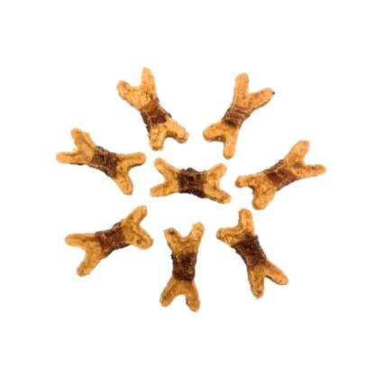 Hueso natural con pato para perros de 10 cm ideal como premio dental saludable