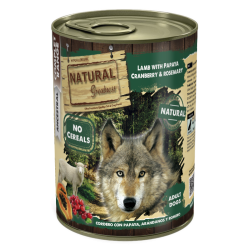 Lata de cordero con papaya y arándanos para perros Natural Greatness 400 g
