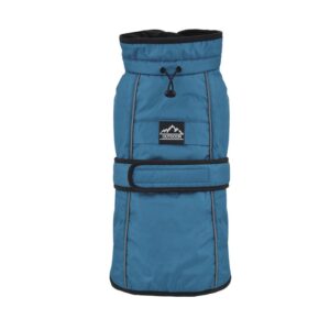 Impermeable azul “Tormenta Perfecta” para perro con forro polar y bandas reflectantes