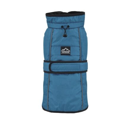 Impermeable azul “Tormenta Perfecta” para perro con forro polar y bandas reflectantes