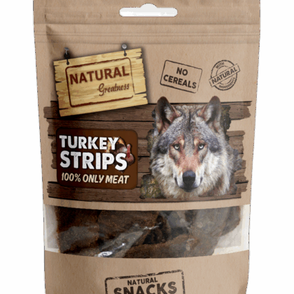 Paquete de barritas de pavo 70 g Natural Greatness, snack sin cereales para perros