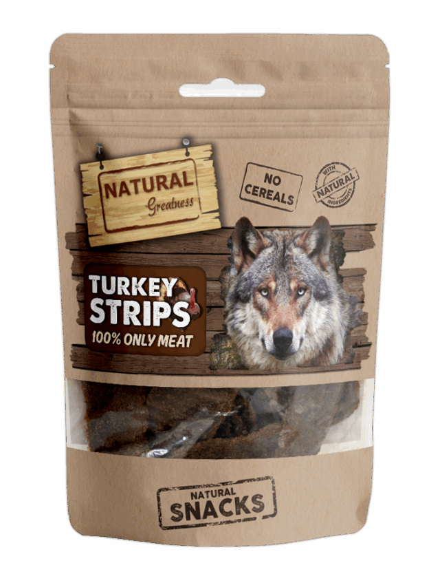 Paquete de barritas de pavo 70 g Natural Greatness, snack sin cereales para perros